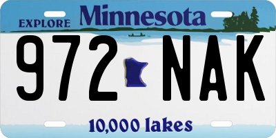 MN license plate 972NAK