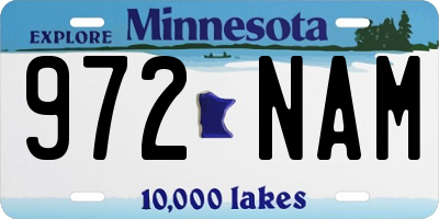 MN license plate 972NAM