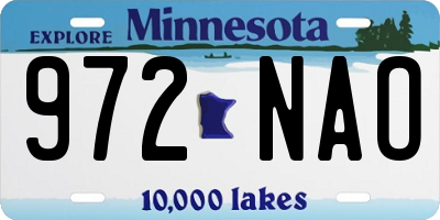 MN license plate 972NAO