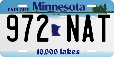 MN license plate 972NAT