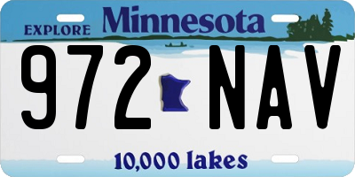MN license plate 972NAV