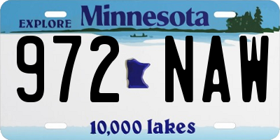 MN license plate 972NAW
