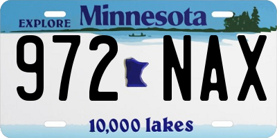 MN license plate 972NAX