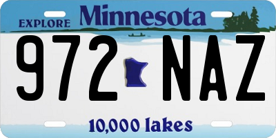 MN license plate 972NAZ