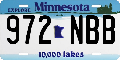 MN license plate 972NBB