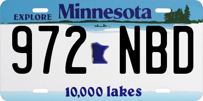 MN license plate 972NBD