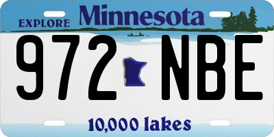 MN license plate 972NBE