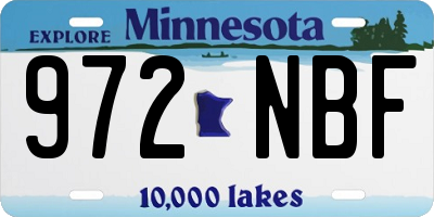 MN license plate 972NBF