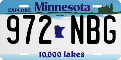 MN license plate 972NBG