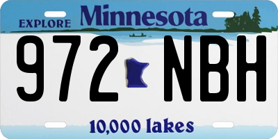 MN license plate 972NBH