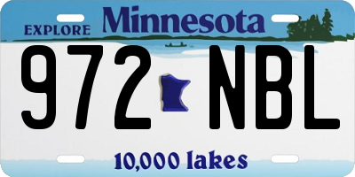 MN license plate 972NBL