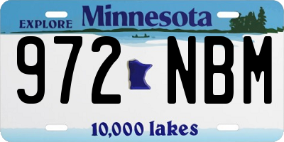 MN license plate 972NBM