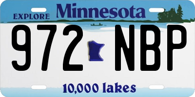 MN license plate 972NBP