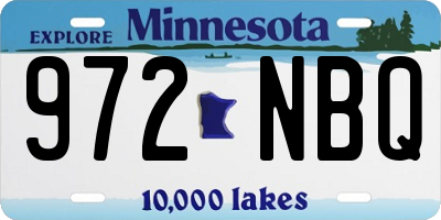 MN license plate 972NBQ