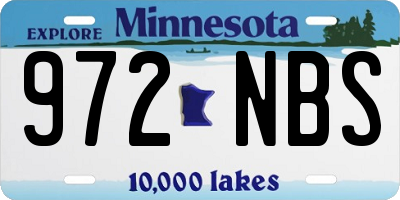 MN license plate 972NBS