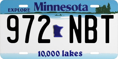 MN license plate 972NBT