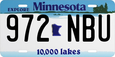 MN license plate 972NBU