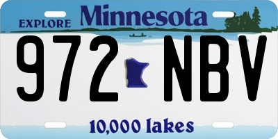 MN license plate 972NBV