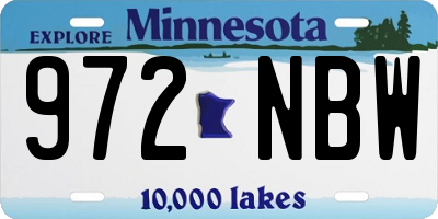 MN license plate 972NBW