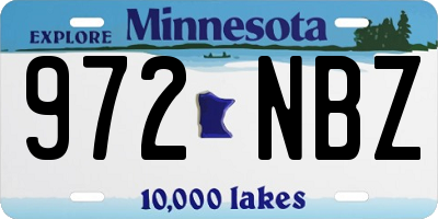 MN license plate 972NBZ