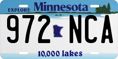 MN license plate 972NCA