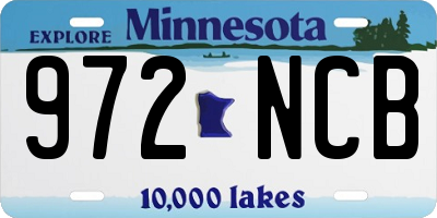 MN license plate 972NCB