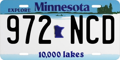 MN license plate 972NCD
