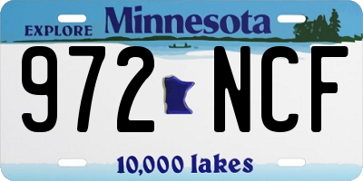 MN license plate 972NCF