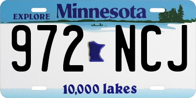 MN license plate 972NCJ