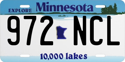 MN license plate 972NCL
