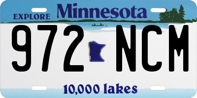 MN license plate 972NCM
