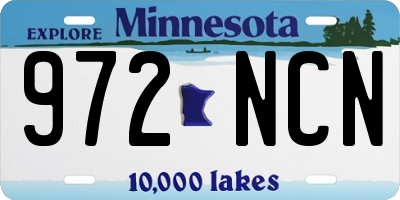 MN license plate 972NCN
