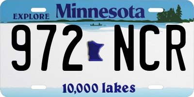 MN license plate 972NCR