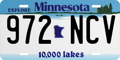 MN license plate 972NCV