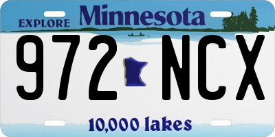 MN license plate 972NCX