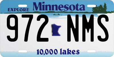 MN license plate 972NMS