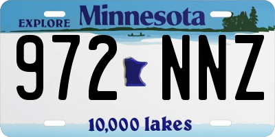 MN license plate 972NNZ