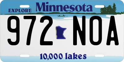MN license plate 972NOA