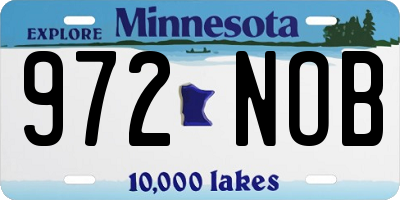 MN license plate 972NOB
