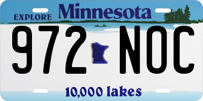 MN license plate 972NOC