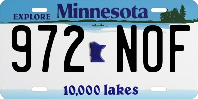 MN license plate 972NOF