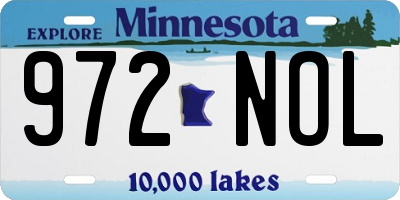MN license plate 972NOL