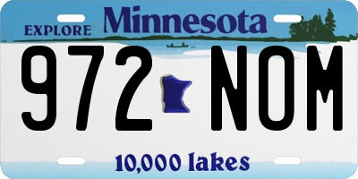 MN license plate 972NOM