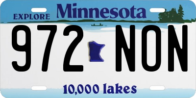 MN license plate 972NON