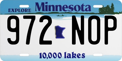 MN license plate 972NOP