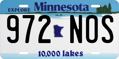 MN license plate 972NOS