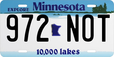 MN license plate 972NOT