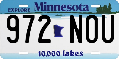 MN license plate 972NOU