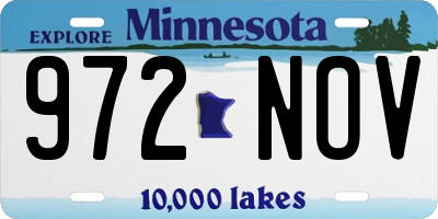 MN license plate 972NOV