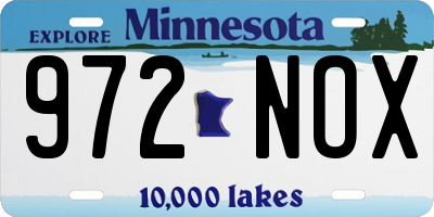 MN license plate 972NOX